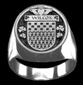 Wilcox Irish Coat Of Arms Family Crest Mens Sterling Silver Ring