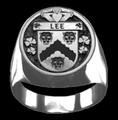 Lee Irish Coat Of Arms Family Crest Mens Sterling Silver Ring