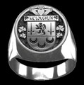 McLoughlin Irish Coat Of Arms Family Crest Mens Sterling Silver Ring