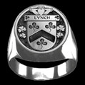 Lynch Irish Coat Of Arms Family Crest Mens Sterling Silver Ring