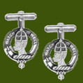 Haliburton Clan Badge Stylish Pewter Clan Crest Cufflinks