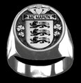 McMahon Irish Coat Of Arms Family Crest Mens Sterling Silver Ring