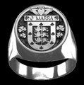 OMarra Irish Coat Of Arms Family Crest Mens Sterling Silver Ring