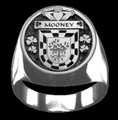 Mooney Irish Coat Of Arms Family Crest Mens Sterling Silver Ring