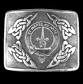 Bain Clan Badge Interlace Mens Sterling Silver Kilt Belt Buckle