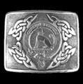 Hunter Clan Badge Interlace Mens Sterling Silver Kilt Belt Buckle