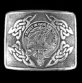 Harkness Clan Badge Interlace Mens Sterling Silver Kilt Belt Buckle