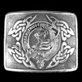 Hepburn Clan Badge Interlace Mens Sterling Silver Kilt Belt Buckle