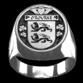 ORourke Irish Coat Of Arms Family Crest Mens Sterling Silver Ring
