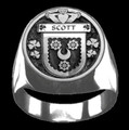 Scott Irish Coat Of Arms Family Crest Mens Sterling Silver Ring