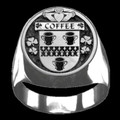 Coffee Irish Coat Of Arms Family Crest Mens Sterling Silver Ring