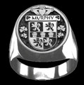Murphy Irish Coat Of Arms Family Crest Mens Sterling Silver Ring