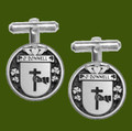 ODonnell Irish Coat Of Arms Claddagh Stylish Pewter Family Crest Cufflinks