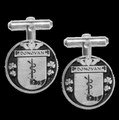 Donovan Irish Coat Of Arms Claddagh Sterling Silver Family Crest Cufflinks