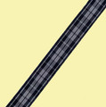 Highland Grey And Black Plaid Polyester Fabric Tartan Ribbon 10mm x 1 metre
