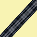 Highland Grey And Black Plaid Polyester Fabric Tartan Ribbon 16mm x 1 metre