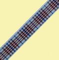 Blueberry Plaid Polyester Fabric Tartan Ribbon 16mm x 1 metre