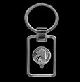 Hall Clan Badge Stainless Steel Silver Clan Crest Keyring