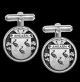 Ahearn Irish Coat Of Arms Claddagh Sterling Silver Family Crest Cufflinks