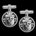 Kenny Irish Coat Of Arms Claddagh Sterling Silver Family Crest Cufflinks