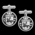 McGuire Irish Coat Of Arms Claddagh Sterling Silver Family Crest Cufflinks