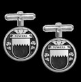 Powers Irish Coat Of Arms Claddagh Sterling Silver Family Crest Cufflinks