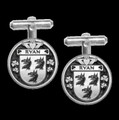 Ryan Irish Coat Of Arms Claddagh Sterling Silver Family Crest Cufflinks