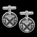 Fitzgerald Irish Coat Of Arms Claddagh Sterling Silver Family Crest Cufflinks
