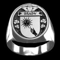 Brady Irish Coat Of Arms Family Crest Mens Sterling Silver Ring