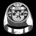 Daly Irish Coat Of Arms Family Crest Mens Sterling Silver Ring