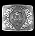 Kinnear Clan Badge Interlace Mens Sterling Silver Kilt Belt Buckle