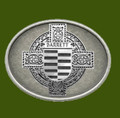 Barrett Irish Coat of Arms Oval Antiqued Mens Stylish Pewter Belt Buckle