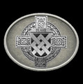 Blake Irish Coat of Arms Oval Antiqued Mens Sterling Silver Belt Buckle