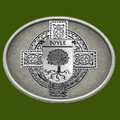 Boyle Irish Coat of Arms Oval Antiqued Mens Stylish Pewter Belt Buckle