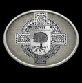 Boyle Irish Coat of Arms Oval Antiqued Mens Sterling Silver Belt Buckle