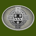 Bradley Irish Coat of Arms Oval Antiqued Mens Stylish Pewter Belt Buckle