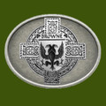 Browne Irish Coat of Arms Oval Antiqued Mens Stylish Pewter Belt Buckle