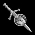 McAuliffe Irish Coat Of Arms Claddagh Round Sterling Silver Small Kilt Pin