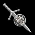 Kelly Irish Coat Of Arms Claddagh Round Sterling Silver Small Kilt Pin