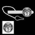 McAuliffe Irish Coat Of Arms Claddagh Round Sterling Silver Button Loop Tie Bar