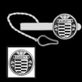 Barrett Irish Coat Of Arms Claddagh Round Sterling Silver Button Loop Tie Bar