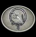 MacThomas Clan Badge Oval Antiqued Mens Sterling Silver Belt Buckle