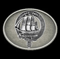 Duncan Clan Badge Oval Antiqued Mens Sterling Silver Belt Buckle