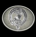 Baird Clan Badge Oval Antiqued Mens Sterling Silver Belt Buckle