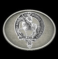 Craig Clan Badge Oval Antiqued Mens Sterling Silver Belt Buckle
