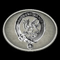 Crichton Clan Badge Oval Antiqued Mens Sterling Silver Belt Buckle