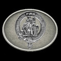 Dalrymple Clan Badge Oval Antiqued Mens Sterling Silver Belt Buckle