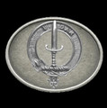 Dalzell Clan Badge Oval Antiqued Mens Sterling Silver Belt Buckle