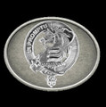 Dunbar Clan Badge Oval Antiqued Mens Sterling Silver Belt Buckle