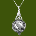 Boswell Clan Badge Stylish Pewter Clan Crest Interlace Drop Pendant